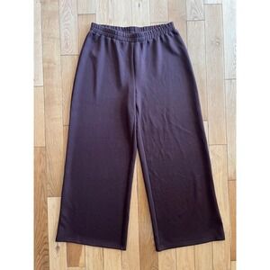 NEW Veiled Wide Leg High Rise Sweatpants Brown Loungewear Elastic Waist Womens L